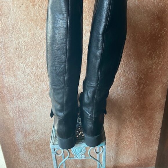 Anthropologie tall women's black leather riding style boots EUC, 9M - Picture 3 of 14